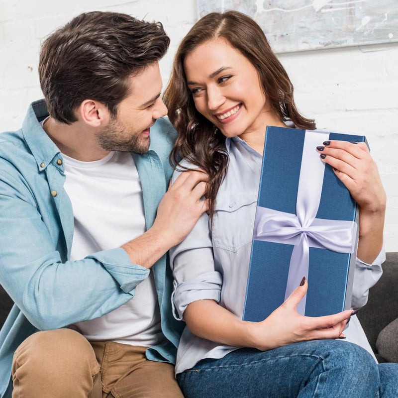 Ditwis 4 Pack 12x6x4 Inches Gift Boxes with Magnetic Closure Lids, Blue Magnetic Box for Wedding, Groomsmen Bridesmaid Proposal, Birthdays, Mother's Day - Image 3